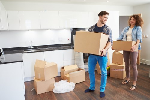 Efficient flat removals in Stjamess with a van ready for loading