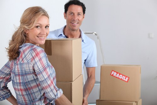 Household furniture being carefully loaded during Stjamess removals